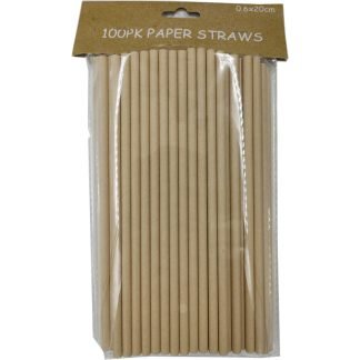 Paper Straw 0.6x20cm 100pk