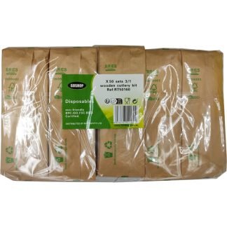 Wooden Cutlery Kit *50 (10 bags/Box)