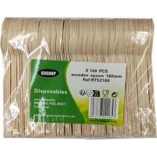 Wooden Spoon 160mm*100pcs  (50 bags/Box)