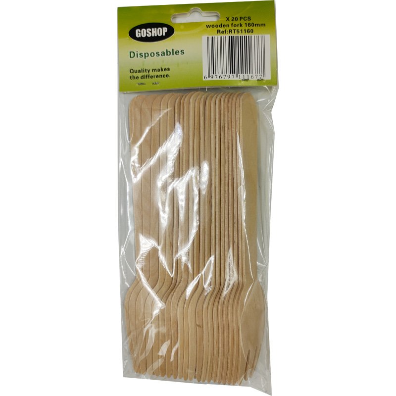 Wooden Fork 160mm*20pcs (100 bags/Box)